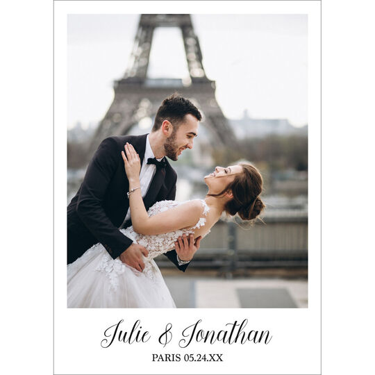 Vertical Vines Photo Wedding Announcements